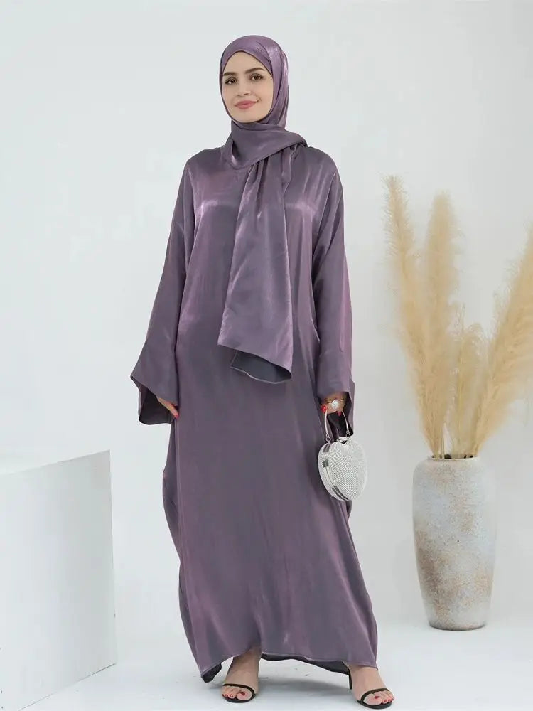 Satin abaya Set with hijab